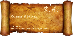Kozma Alfonz névjegykártya