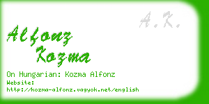 alfonz kozma business card